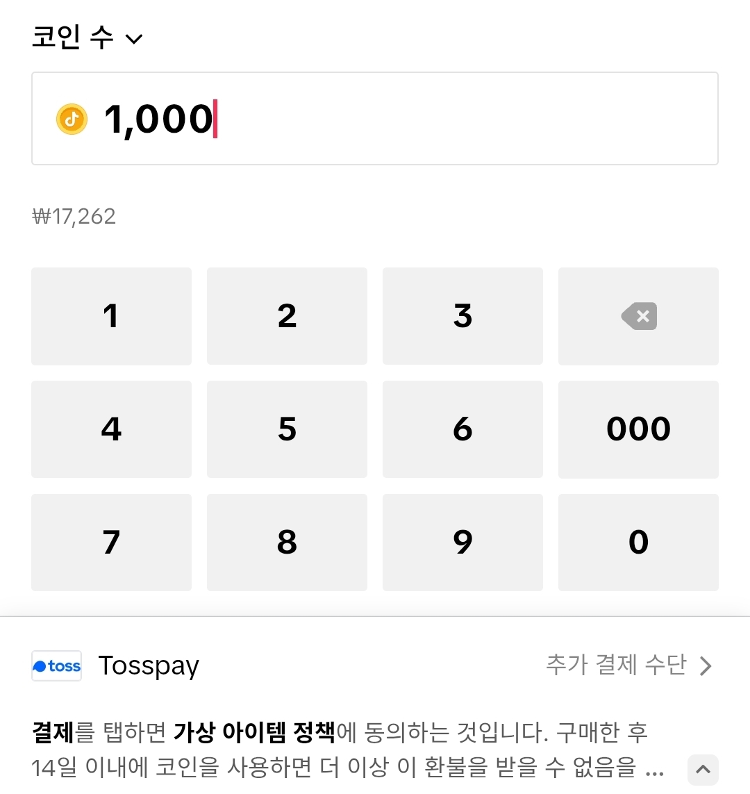 틱톡 코인 충전 단계